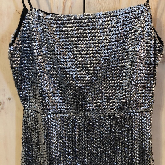 🌺🌼Endless Rose Silver Sequin Ruffle Mini Dress - Picture 3 of 8